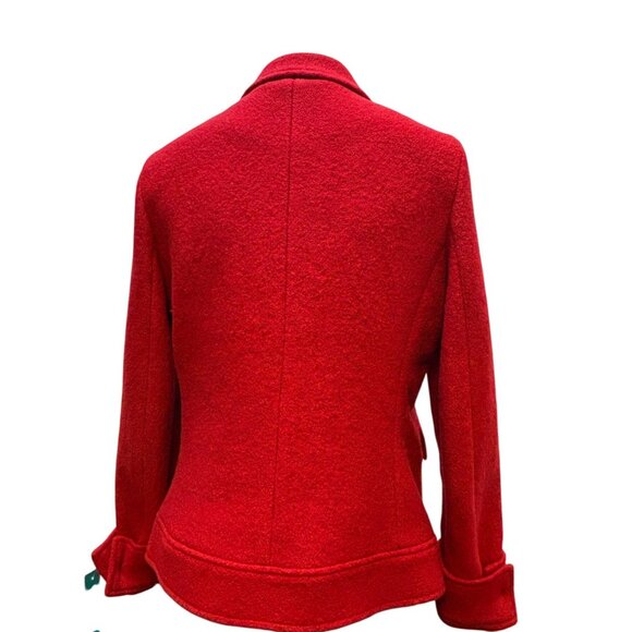 Neiman Marcus Red Wool Jacket Size 12 Button-Front - Picture 2 of 8